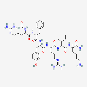 molecular formula C43H68N14O8 B10848858 For-DL-Arg-DL-Phe-DL-Tyr-DL-Arg-DL-xiIle-DL-Lys-NH2 