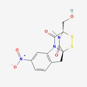 (1S,11R)-11-(hydroxymethyl)-15-methyl-6-nitro-12,13-dithia-9,15-diazatetracyclo[9.2.2.01,9.03,8]pentadeca-3(8),4,6-triene-10,14-dione