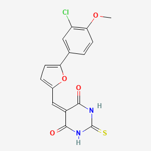 5-{[5-(3-Chloro-4-methoxyphenyl)furan-2-yl]methylidene}-2-sulfanylidene-1,3-diazinane-4,6-dione