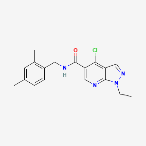 4-chloro-N-[(2,4-dimethylphenyl)methyl]-1-ethylpyrazolo[3,4-b]pyridine-5-carboxamide