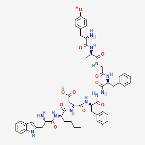 molecular formula C53H65N11O11 B10848999 H-Tyr-D-Ala-Gly-Phe-NH-NH-D-Phe-D-Asp-D-Nle-Trp-H 