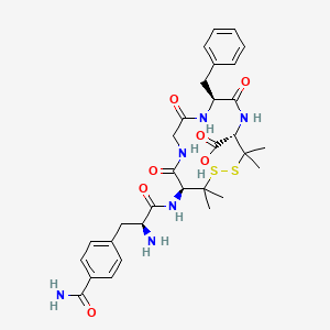 molecular formula C31H40N6O7S2 B10849028 H-Cpa-c[pen-Gly-Phe-pen]OH 