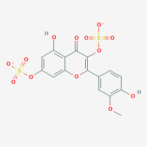 molecular formula C16H10O13S2-2 B10849653 [5-Hydroxy-2-(4-hydroxy-3-methoxyphenyl)-4-oxo-3-sulfonatooxychromen-7-yl] sulfate 