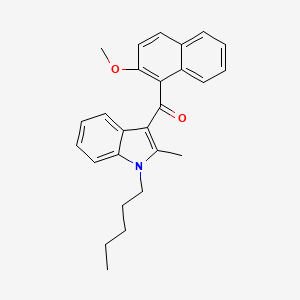 molecular formula C26H27NO2 B10849677 (2-methoxynaphthalen-1-yl)(2-methyl-1-pentyl-1H-indol-3-yl)methanone 