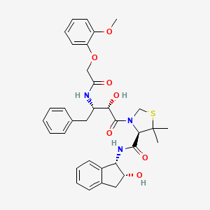 (R)-N-[(1S,2R)-2-Hydroxyindan-1-yl]-3-[(2S,3S)-3-(2-methoxyphenoxyacetyl)amino-2-hydroxy-4-phenylbutanoyl]-5,5-dimethyl-1,3-thiazolidine-4-carboxamide