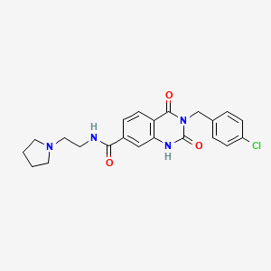 3-(4-chlorobenzyl)-2,4-dioxo-N-(2-(pyrrolidin-1-yl)ethyl)-1,2,3,4-tetrahydroquinazoline-7-carboxamide