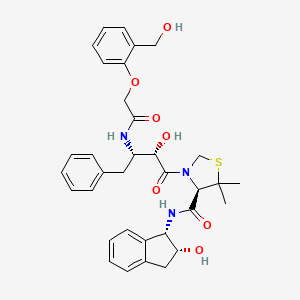 (R)-N-[(1S,2R)-2-Hydroxyindan-1-yl]-3-[(2S,3S)-3-(2-hydroxymethylphenoxyacetyl)amino-2-hydroxy-4-phenylbutanoyl]-5,5-dimethyl-1,3-thiazolidine-4-carboxamide