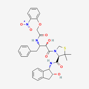 (R)-N-[(1S,2R)-2-Hydroxyindan-1-yl]-3-[(2S,3S)-3-(2-nitrophenoxyacetyl)amino-2-hydroxy-4-phenylbutanoyl]-5,5-dimethyl-1,3-thiazolidine-4-carboxamide