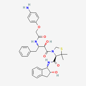 (4R)-3-[(2S,3S)-3-[[2-(4-aminophenoxy)acetyl]amino]-2-hydroxy-4-phenylbutanoyl]-N-[(1S,2R)-2-hydroxy-2,3-dihydro-1H-inden-1-yl]-5,5-dimethyl-1,3-thiazolidine-4-carboxamide