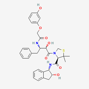 (R)-N-[(1S,2R)-2-Hydroxyindan-1-yl]-3-[(2S,3S)-3-(3-hydroxyphenoxyacetyl)amino-2-hydroxy-4-phenylbutanoyl]-5,5-dimethyl-1,3-thiazolidine-4-carboxamide