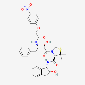 (R)-N-[(1S,2R)-2-Hydroxyindan-1-yl]-3-[(2S,3S)-3-(4-nitrophenoxyacetyl)amino-2-hydroxy-4-phenylbutanoyl]-5,5-dimethyl-1,3-thiazolidine-4-carboxamide