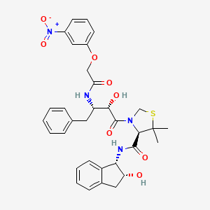 (R)-N-[(1S,2R)-2-Hydroxyindan-1-yl]-3-[(2S,3S)-3-(3-nitrophenoxyacetyl)amino-2-hydroxy-4-phenylbutanoyl]-5,5-dimethyl-1,3-thiazolidine-4-carboxamide