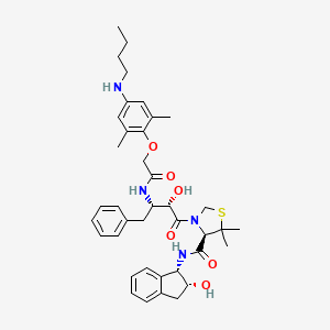 (R)-N-[(1S,2R)-2-Hydroxyindan-1-yl]-3-[(2S,3S)-3-(2,6-dimethyl-4-butylamino-phenoxyacetyl)amino-2-hydroxy-4-phenylbutanoyl]-5,5-dimethyl-1,3-thiazolidine-4-carboxamide