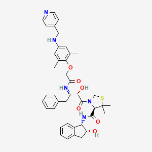 (R)-N-[(1S,2R)-2-Hydroxyindan-1-yl]-3-[(2S,3S)-3-(2,6-dimethyl-4-(pyridine-4-ylmethyl)amino-phenoxyacetyl)amino-2-hydroxy-4-phenylbutanoyl]-5,5-dimethyl-1,3-thiazolidine-4-carboxamide