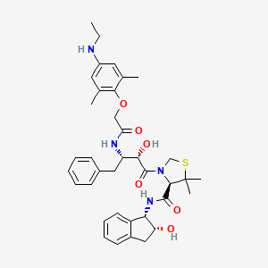 (R)-N-[(1S,2R)-2-Hydroxyindan-1-yl]-3-[(2S,3S)-3-(2,6-dimethyl-4-ethylamino-phenoxyacetyl)amino-2-hydroxy-4-phenylbutanoyl]-5,5-dimethyl-1,3-thiazolidine-4-carboxamide