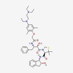 (R)-3-((2S,3S)-3-(2-(4-((2-(diethylamino)ethyl)(ethyl)amino)-2,6-dimethylphenoxy)acetamido)-2-hydroxy-4-phenylbutanoyl)-N-((1S,2R)-2-hydroxy-2,3-dihydro-1H-inden-1-yl)-5,5-dimethylthiazolidine-4-carboxamide