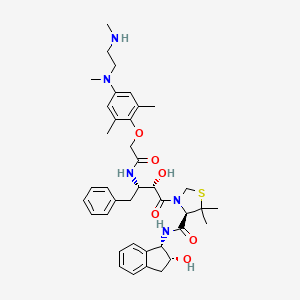 (R)-3-((2S,3S)-3-(2-(2,6-dimethyl-4-(methyl(2-(methylamino)ethyl)amino)phenoxy)acetamido)-2-hydroxy-4-phenylbutanoyl)-N-((1S,2R)-2-hydroxy-2,3-dihydro-1H-inden-1-yl)-5,5-dimethylthiazolidine-4-carboxamide