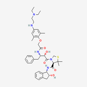 (R)-3-((2S,3S)-3-(2-(4-(2-(diethylamino)ethylamino)-2,6-dimethylphenoxy)acetamido)-2-hydroxy-4-phenylbutanoyl)-N-((1S,2R)-2-hydroxy-2,3-dihydro-1H-inden-1-yl)-5,5-dimethylthiazolidine-4-carboxamide