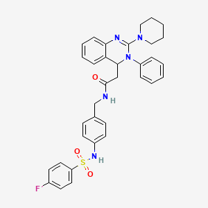 N-[4-(4-Fluoro-benzenesulfonylamino)-benzyl]-2-(3-phenyl-2-piperidin-1-yl-3,4-dihydro-quinazolin-4-yl)-acetamide