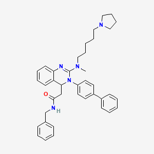 N-benzyl-2-(3-(biphenyl-4-yl)-2-(methyl(5-(pyrrolidin-1-yl)pentyl)amino)-3,4-dihydroquinazolin-4-yl)acetamide