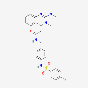 2-[2-(dimethylamino)-3-ethyl-4H-quinazolin-4-yl]-N-[[4-[(4-fluorophenyl)sulfonylamino]phenyl]methyl]acetamide