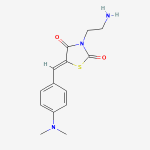 molecular formula C14H17N3O2S B10850045 3-(2-Aminoethyl)-5-(4-(dimethylamino)benzylidene)thiazolidine-2,4-dione 