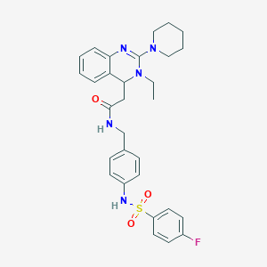 2-(3-ethyl-2-piperidin-1-yl-4H-quinazolin-4-yl)-N-[[4-[(4-fluorophenyl)sulfonylamino]phenyl]methyl]acetamide