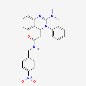 molecular formula C25H25N5O3 B10850079 2-(2-(dimethylamino)-3-phenyl-3,4-dihydroquinazolin-4-yl)-N-(4-nitrobenzyl)acetamide 