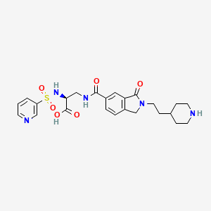 molecular formula C24H29N5O6S B10850082 (S)-3-{[3-Oxo-2-(2-piperidin-4-yl-ethyl)-2,3-dihydro-1H-isoindole-5-carbonyl]-amino}-2-(pyridine-3-sulfonylamino)-propionic acid 