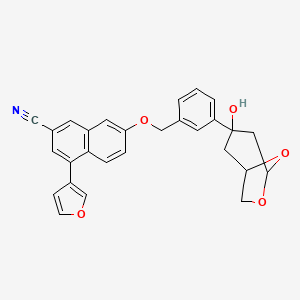 4-(Furan-3-yl)-7-[[3-(3-hydroxy-6,8-dioxabicyclo[3.2.1]octan-3-yl)phenyl]methoxy]naphthalene-2-carbonitrile