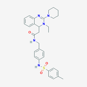 2-(3-ethyl-2-piperidin-1-yl-4H-quinazolin-4-yl)-N-[[4-[(4-methylphenyl)sulfonylamino]phenyl]methyl]acetamide