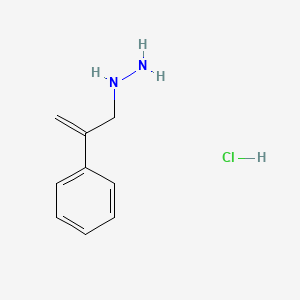 Hydrazine, (2-phenyl-2-propenyl)-, monohydrochloride