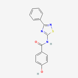 molecular formula C15H11N3O2S B10850190 4-hydroxy-N-(3-phenyl-1,2,4-thiadiazol-5-yl)benzamide 