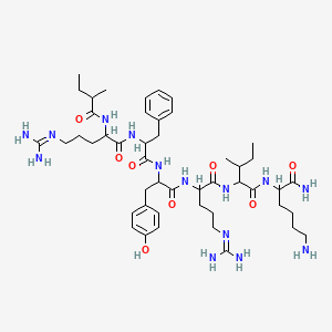 6-Amino-2-[[2-[[5-(diaminomethylideneamino)-2-[[2-[[2-[[5-(diaminomethylideneamino)-2-(2-methylbutanoylamino)pentanoyl]amino]-3-phenylpropanoyl]amino]-3-(4-hydroxyphenyl)propanoyl]amino]pentanoyl]amino]-3-methylpentanoyl]amino]hexanamide