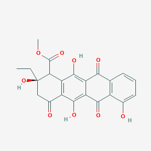 molecular formula C22H18O9 B10850456 methyl (2R)-2-ethyl-2,5,7,12-tetrahydroxy-4,6,11-trioxo-1,3-dihydrotetracene-1-carboxylate 