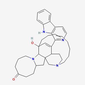 molecular formula C36H44N4O2 B10850487 13-hydroxy-25-(9H-pyrido[3,4-b]indol-1-yl)-11,22-diazapentacyclo[11.11.2.12,22.02,12.04,11]heptacosa-16,25-dien-7-one 