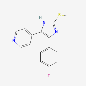 molecular formula C15H12FN3S B10850500 4-(4-(4-fluorophenyl)-2-(methylthio)-1H-imidazol-5-yl)pyridine 