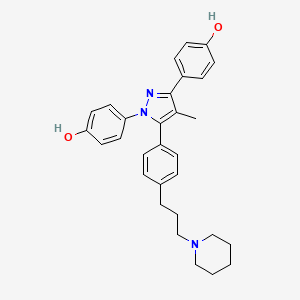 4-[1-(4-Hydroxyphenyl)-4-methyl-5-[4-(3-piperidin-1-ylpropyl)phenyl]pyrazol-3-yl]phenol