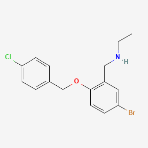 molecular formula C16H17BrClNO B10850657 N-[[5-bromo-2-[(4-chlorophenyl)methoxy]phenyl]methyl]ethanamine 