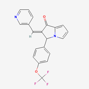 molecular formula C20H13F3N2O2 B10850675 (Z)-2-(pyridin-3-ylmethylene)-3-(4-(trifluoromethoxy)phenyl)-2,3-dihydro-1H-pyrrolizin-1-one 