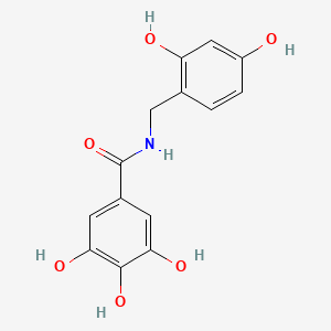 molecular formula C14H13NO6 B10850722 N-(2,4-dihydroxybenzyl)-3,4,5-trihydroxybenzamide 