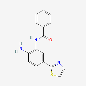 molecular formula C16H13N3OS B10850776 N-(2-amino-5-(thiazol-2-yl)phenyl)benzamide 