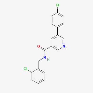 molecular formula C19H14Cl2N2O B10850785 N-(2-chlorobenzyl)-5-(4-chlorophenyl)nicotinamide 