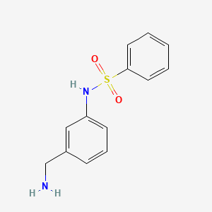 molecular formula C13H14N2O2S B10850860 N-(3-(aminomethyl)phenyl)benzenesulfonamide 