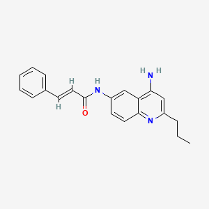 molecular formula C21H21N3O B10850963 N-(4-amino-2-propylquinolin-6-yl)cinnamamide 