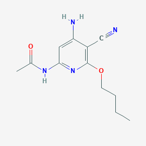 molecular formula C12H16N4O2 B10850969 N-(4-amino-6-butoxy-5-cyanopyridin-2-yl)acetamide 