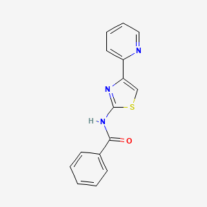 molecular formula C15H11N3OS B10851056 N-(4-Pyridin-2-yl-thiazol-2-yl)-benzamide 