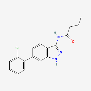 molecular formula C17H16ClN3O B10851122 N-(6-(2-chlorophenyl)-1H-indazol-3-yl)butyramide 