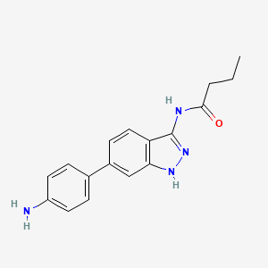 molecular formula C17H18N4O B10851137 N-(6-(4-aminophenyl)-1H-indazol-3-yl)butyramide 