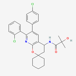 N-(7'-(2-Chlorophenyl)-6'-(4-chlorophenyl)-3',4'-dihydrospiro[cyclohexane-1,2'-pyrano[2,3-B]pyridine]-4'-YL)-2-hydroxy-2-methylpropanamide (enantiomeric mix)